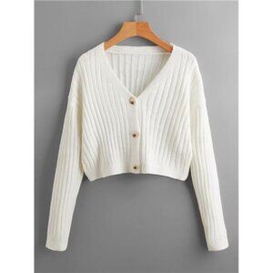 Plaid V-Neck Button Front Sweatshirt